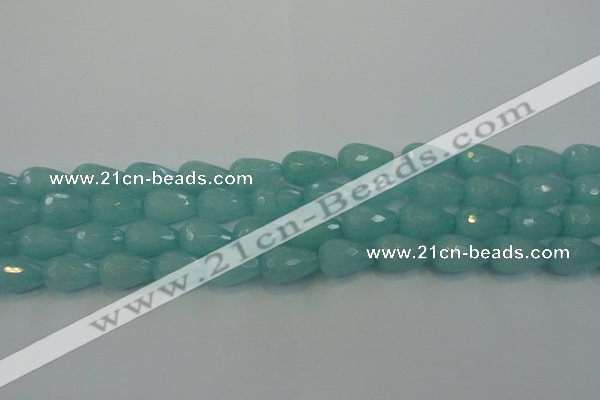 CCN3008 15.5 inches 10*15mm faceted teardrop candy jade beads