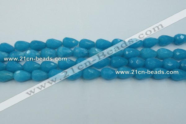 CCN3009 15.5 inches 10*15mm faceted teardrop candy jade beads