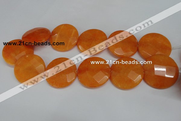 CCN302 15.5 inches 35mm faceted coin candy jade beads wholesale