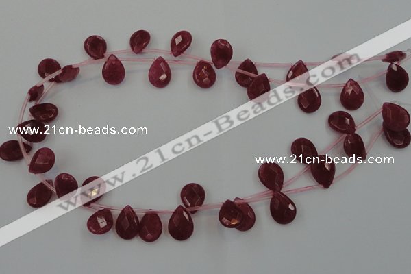 CCN3021 15.5 inches 10*14mm briolette candy jade beads wholesale