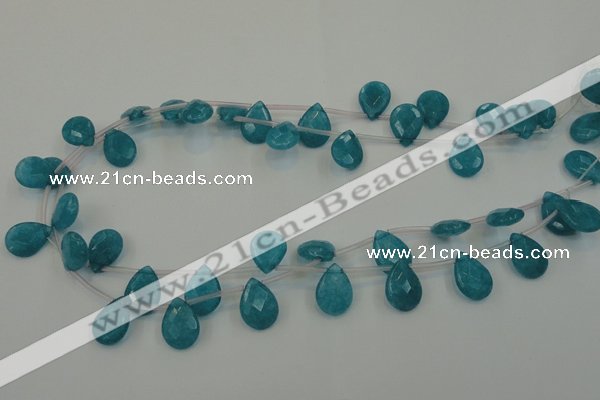 CCN3022 15.5 inches 10*14mm briolette candy jade beads wholesale