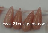 CCN3025 15.5 inches 10*25mm teardrop candy jade beads wholesale