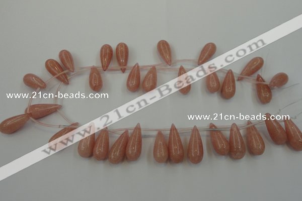 CCN3025 15.5 inches 10*25mm teardrop candy jade beads wholesale