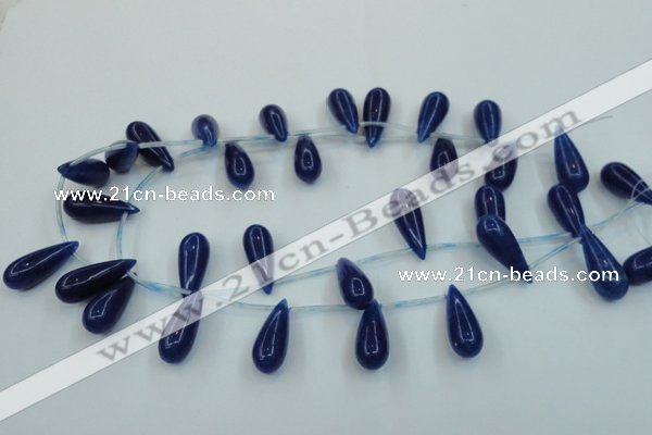 CCN3027 15.5 inches 10*25mm teardrop candy jade beads wholesale