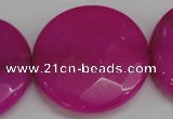 CCN304 15.5 inches 35mm faceted coin candy jade beads wholesale