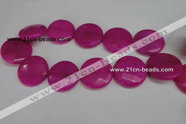 CCN304 15.5 inches 35mm faceted coin candy jade beads wholesale