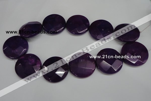 CCN307 15.5 inches 35mm faceted coin candy jade beads wholesale