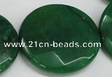 CCN309 15.5 inches 35mm faceted coin candy jade beads wholesale