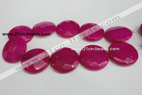 CCN316 15.5 inches 40mm faceted coin candy jade beads wholesale