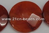 CCN318 15.5 inches 40mm faceted coin candy jade beads wholesale