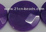 CCN319 15.5 inches 40mm faceted coin candy jade beads wholesale