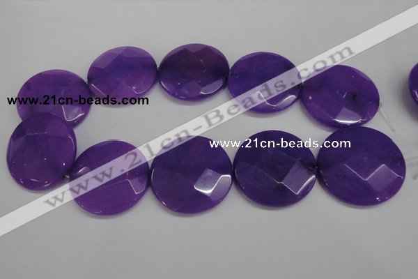 CCN319 15.5 inches 40mm faceted coin candy jade beads wholesale
