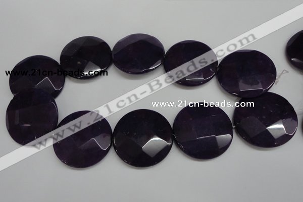 CCN320 15.5 inches 40mm faceted coin candy jade beads wholesale