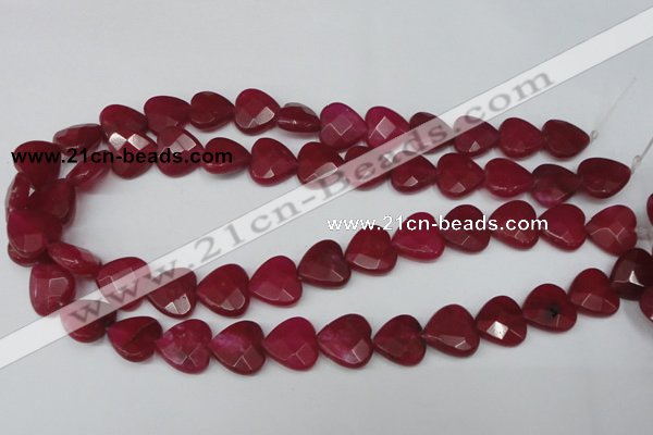 CCN345 15.5 inches 15*15mm faceted heart candy jade beads wholesale