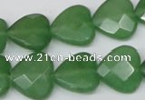 CCN346 15.5 inches 15*15mm faceted heart candy jade beads wholesale