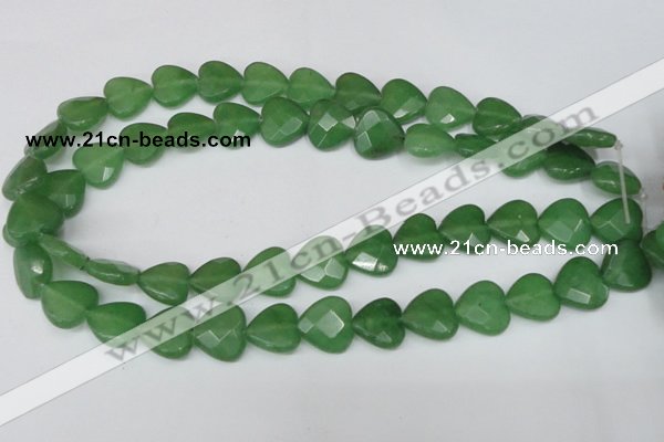 CCN346 15.5 inches 15*15mm faceted heart candy jade beads wholesale