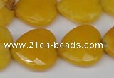 CCN355 15.5 inches 20*20mm faceted heart candy jade beads wholesale