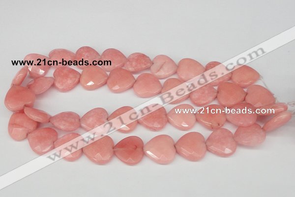 CCN356 15.5 inches 20*20mm faceted heart candy jade beads wholesale