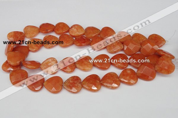 CCN357 15.5 inches 20*20mm faceted heart candy jade beads wholesale