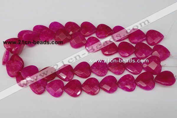 CCN358 15.5 inches 20*20mm faceted heart candy jade beads