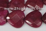 CCN359 15.5 inches 20*20mm faceted heart candy jade beads wholesale