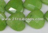 CCN360 15.5 inches 20*20mm faceted heart candy jade beads wholesale