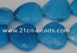 CCN361 15.5 inches 20*20mm faceted heart candy jade beads wholesale