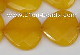 CCN370 15.5 inches 25*25mm faceted heart candy jade beads wholesale