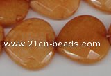 CCN371 15.5 inches 25*25mm faceted heart candy jade beads wholesale