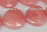 CCN372 15.5 inches 25*25mm faceted heart candy jade beads wholesale