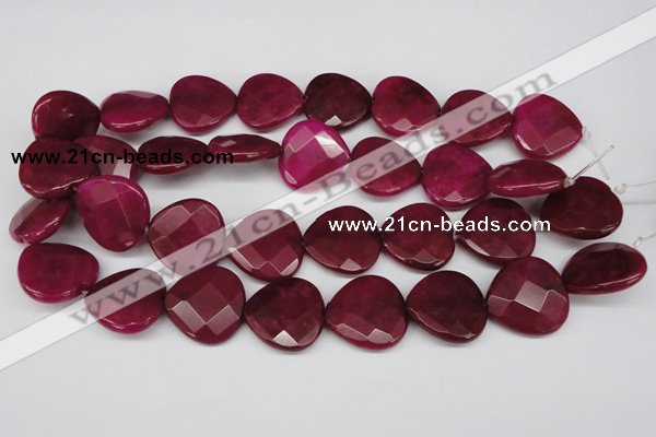 CCN374 15.5 inches 25*25mm faceted heart candy jade beads wholesale