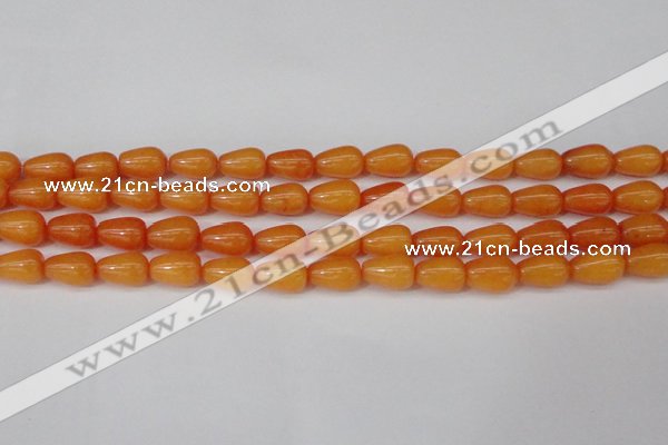 CCN3750 15.5 inches 8*12mm teardrop candy jade beads wholesale