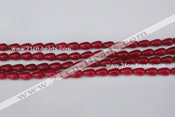 CCN3753 15.5 inches 8*12mm teardrop candy jade beads wholesale