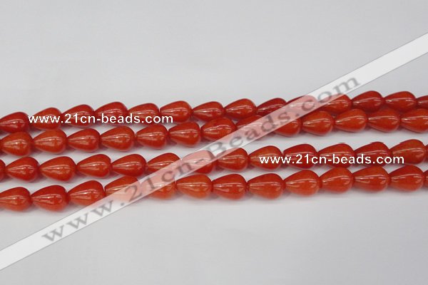 CCN3762 15.5 inches 10*14mm teardrop candy jade beads wholesale