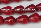 CCN3764 15.5 inches 10*14mm teardrop candy jade beads wholesale