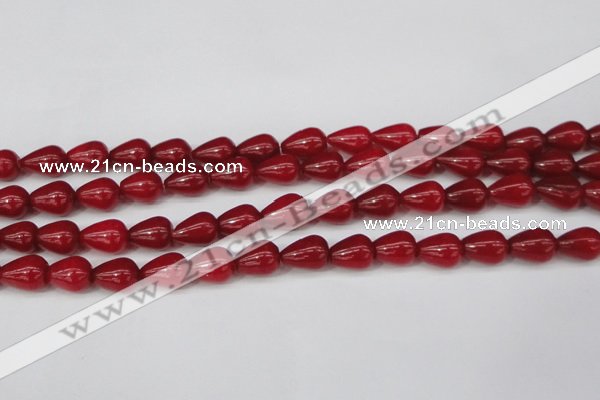 CCN3764 15.5 inches 10*14mm teardrop candy jade beads wholesale