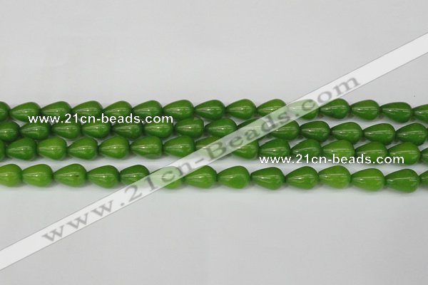 CCN3769 15.5 inches 10*14mm teardrop candy jade beads wholesale