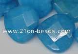 CCN377 15.5 inches 25*25mm faceted heart candy jade beads wholesale