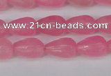 CCN3776 15.5 inches 8*12mm faceted teardrop candy jade beads