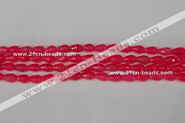 CCN3777 15.5 inches 8*12mm faceted teardrop candy jade beads