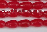 CCN3778 15.5 inches 8*12mm faceted teardrop candy jade beads