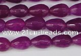 CCN3779 15.5 inches 8*12mm faceted teardrop candy jade beads