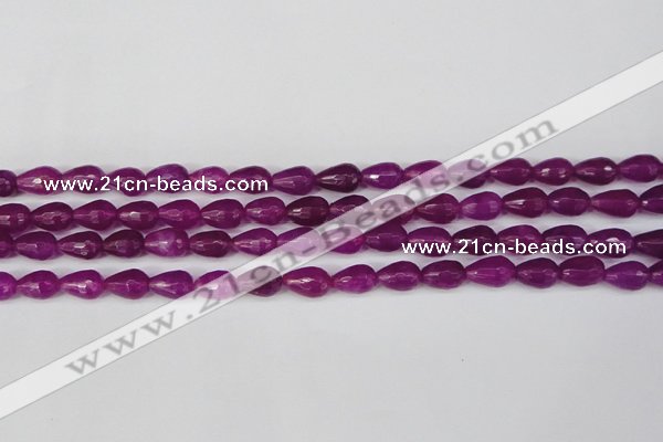 CCN3779 15.5 inches 8*12mm faceted teardrop candy jade beads