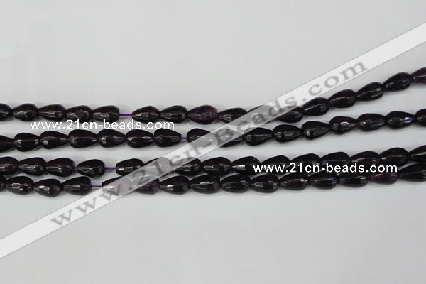 CCN3780 15.5 inches 8*12mm faceted teardrop candy jade beads