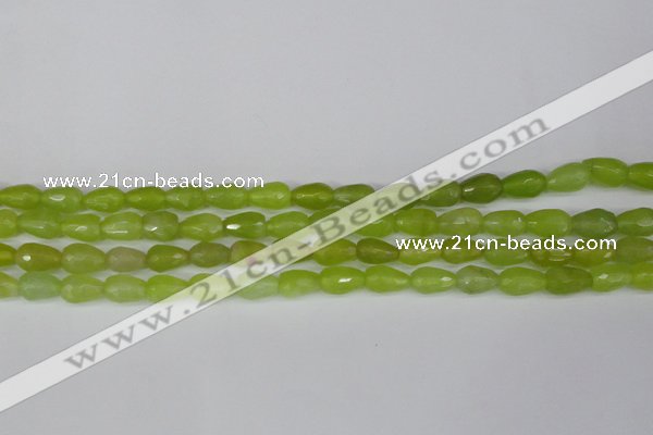 CCN3781 15.5 inches 8*12mm faceted teardrop candy jade beads