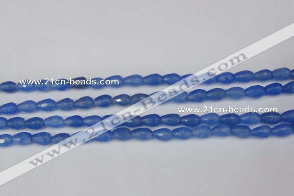 CCN3782 15.5 inches 8*12mm faceted teardrop candy jade beads