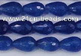 CCN3783 15.5 inches 8*12mm faceted teardrop candy jade beads