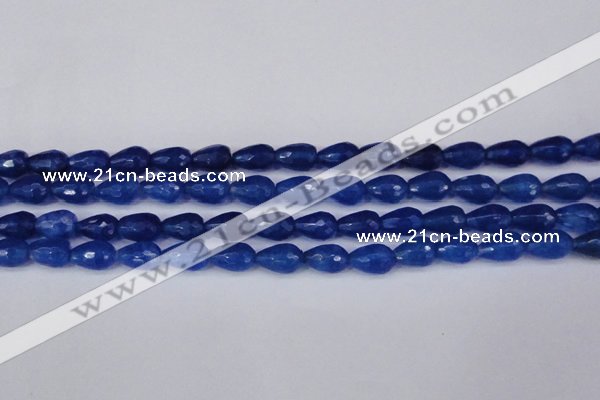 CCN3783 15.5 inches 8*12mm faceted teardrop candy jade beads