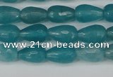 CCN3785 15.5 inches 8*12mm faceted teardrop candy jade beads