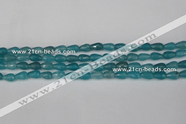 CCN3785 15.5 inches 8*12mm faceted teardrop candy jade beads